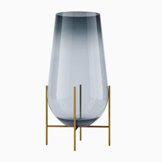 Echasse Smoke Brushed Brass Frame Glass Vase