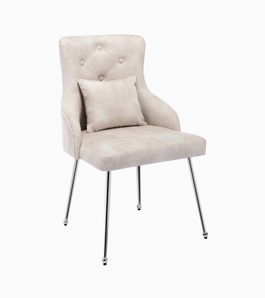 Creek Vista Velvet Vanity Chair with Metal Legs - Image 3