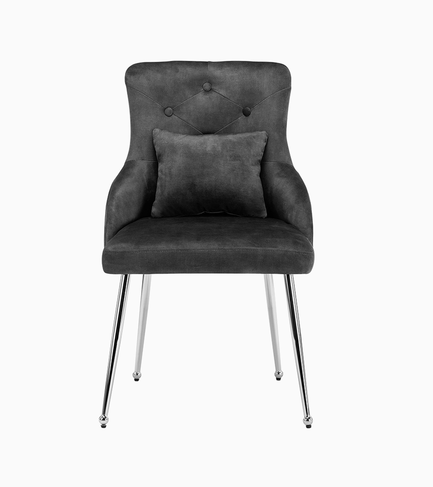 Creek Vista Velvet Vanity Chair with Metal Legs - Image 4