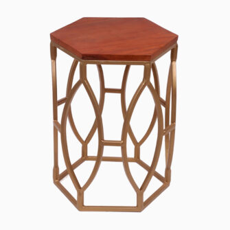 Century Modern Hexagonal Metallic Coffee Table