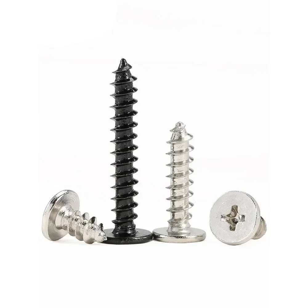 M1.2 M1.4 M1.7 M2 M2.3 M2.6 M3 M3.5 M4 Phillips Ultra Thin Flat Head Self-tapping Wood Screws Black/Nickel Plated - Image 6