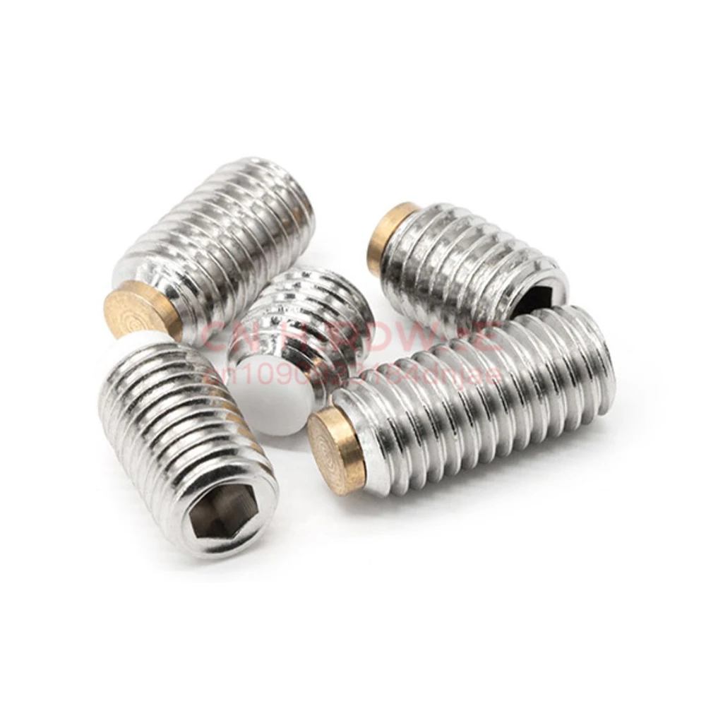 304 Stainless Steel Nylon Head Buffer Screw Copper Head Plunger POM Machine Rice Top Wire Plastic Wave Bead M3-M12 - Image 3